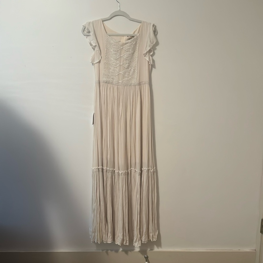 cream long dress
